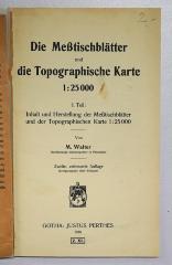 G 259 : Die Meßtischblätter und die Topographische Karte 1:25000 (1918)