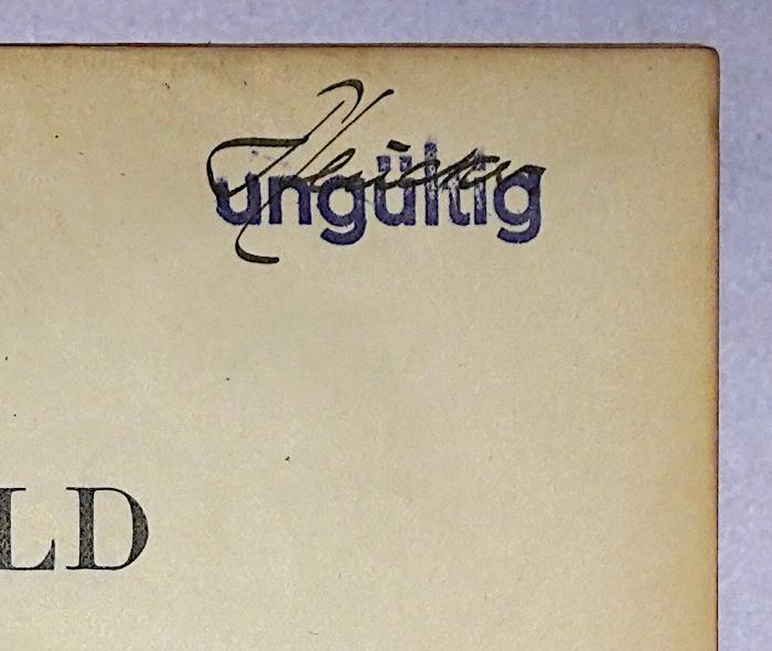 D 941<2> : Das Geld (1910);-, Von Hand: Autogramm, Name; '[Pflücks]?/ [P] [Flücks]?'