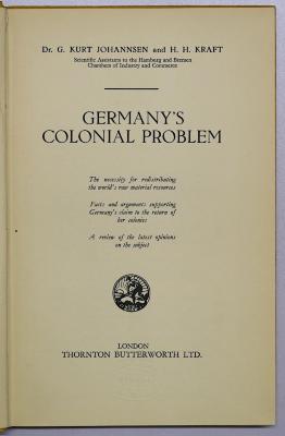 D 916 : Germany's Colonial Problem (1937)