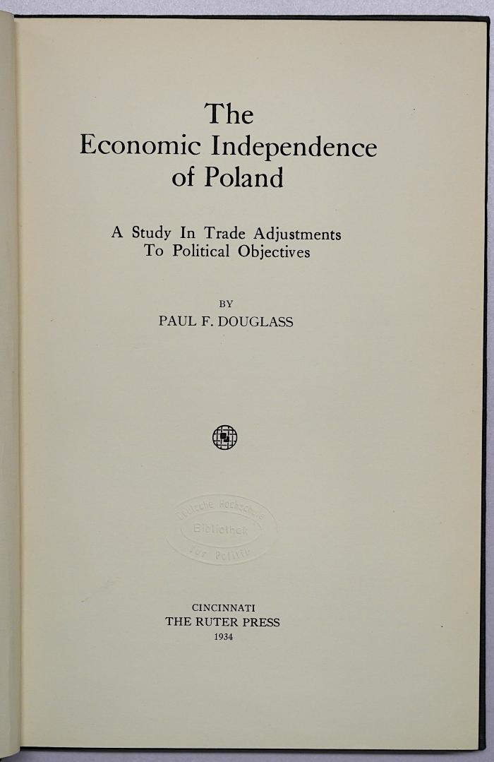 D 917 : The Economic Independence of Poland (1934)