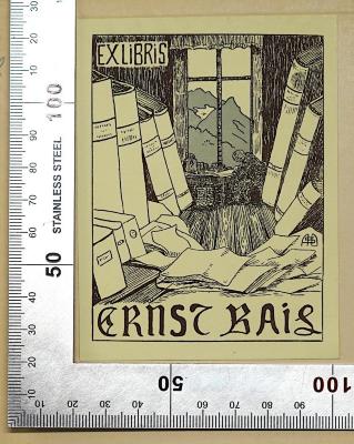 - (Bail, Ernst), Etikett: Exlibris; 'Exlibris Ernst Bail'. ;G 309-1 bis 5 : Fürst Bismarck und der Bundesrat, Bd. 1-5 (1897-1901)