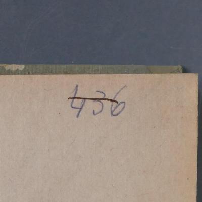 - (Emunah-Bibliothek), Von Hand: Nummer, Signatur, Inventar-/ Zugangsnummer; '436 [durchgestrichen]'. 
