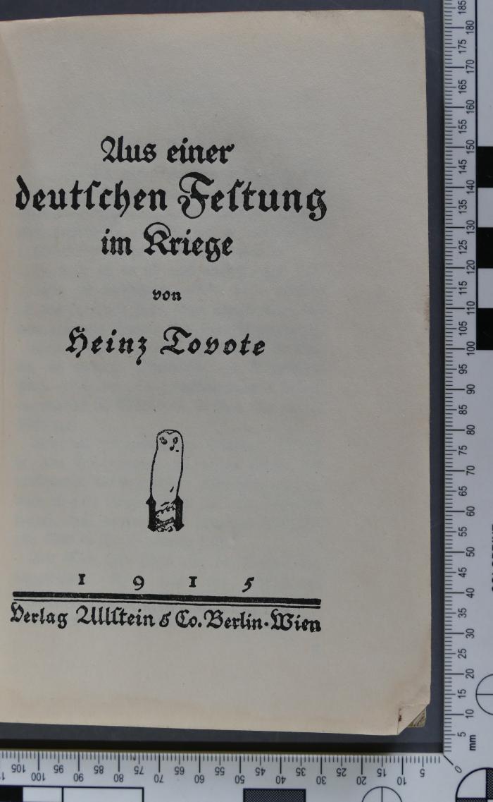  Aus einer deutschen Festung im Kriege (1915)