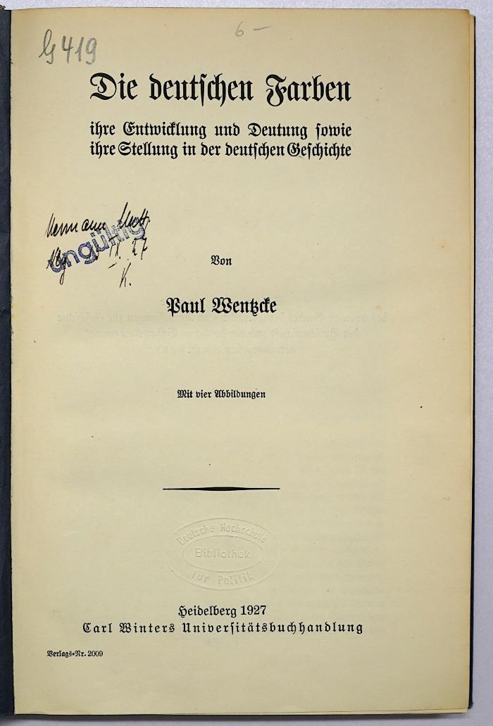 G 419 : Die deutschen Farben (1927)