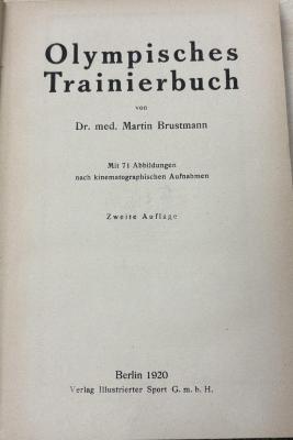 1938 A 17930 : Olympisches Trainierbuch (1920)