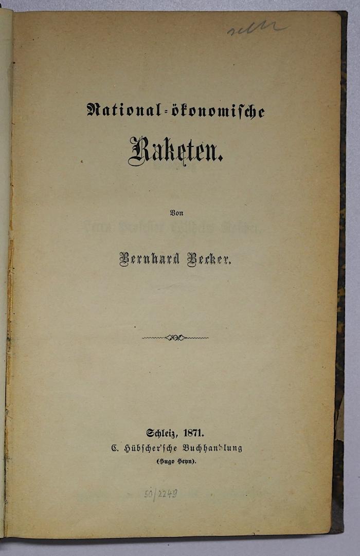 Da 151 : National-ökonomische Raketen (1871)