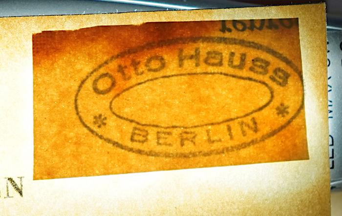 G 437 : Die Sicherheit Indiens (1937);-, Stempel: Name, Ortsangabe; 'Otto Hauss Berlin' (Prototyp)