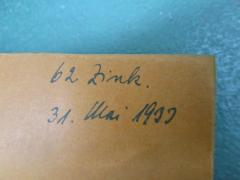 - (unbekannt;62 Zink), Von Hand: Name, Datum, Nummer; '62 Zink
31. Mai 1933'. 