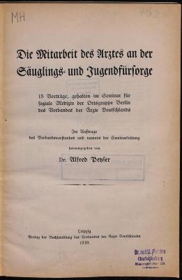 medb820.p517 : Die Mitarbeit des Arztes an der Säuglings- und Jugendfürsorge (1910)