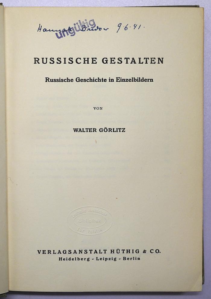 G 472 : Russische Gestalten (1940)