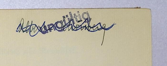 G 439 : Das Reich als Republik (1929);-, Von Hand: Autogramm, Name; '[Albert Schönberg]'