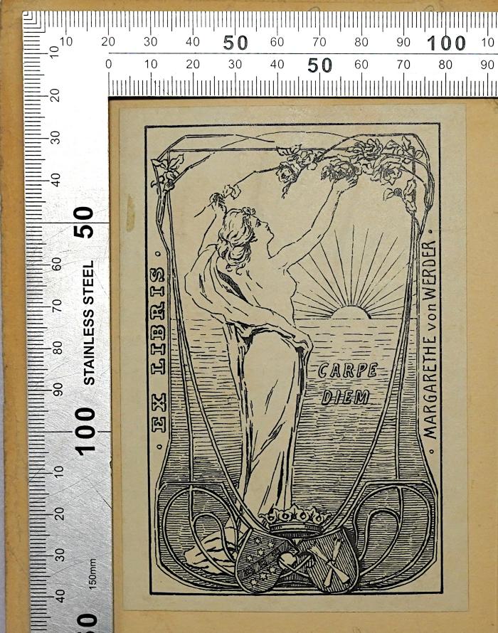 G 479a : Von Bismarck bis Bethmann (1911);- (von Werder, Margarethe), Etikett: Exlibris, Name; 'Ex Libris Margarethe von Werder'. 