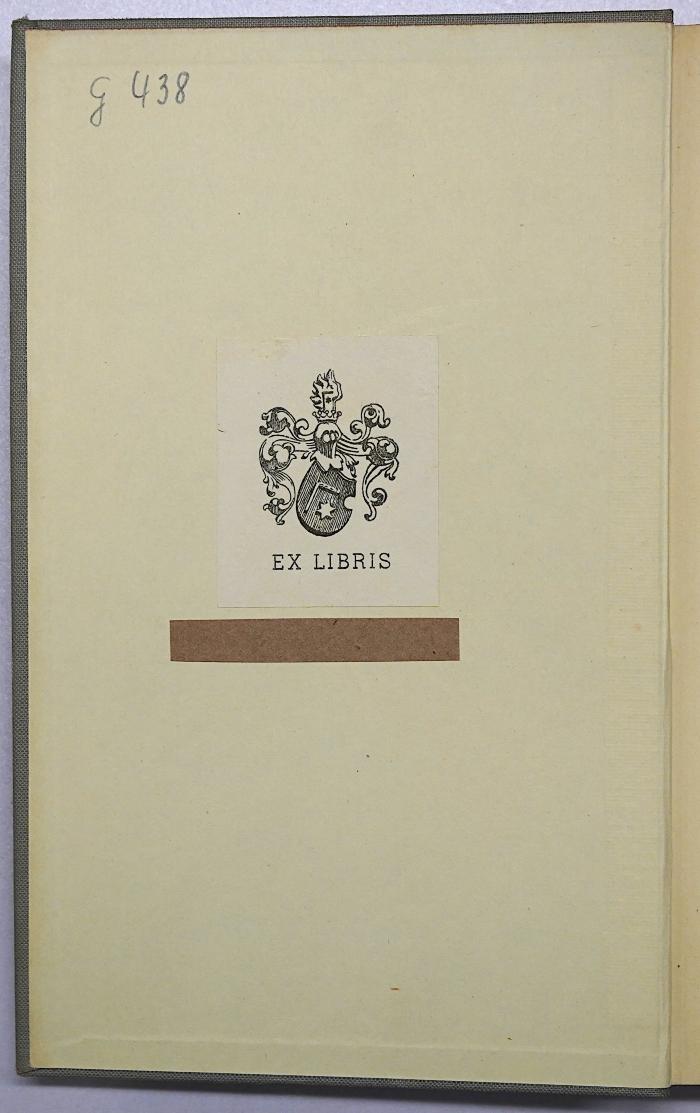 G 438 : Vor dem Ziel steht England (1939);-, Etikett: Exlibris; 'Ex Libris 
[als Stempel:] gez. H. U. Winckler' (Prototyp)