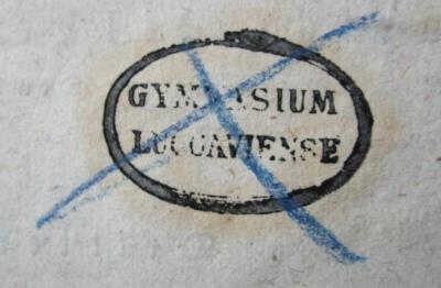- (Gymnasium zu Luckau), Stempel: Name, Berufsangabe/Titel/Branche, Ortsangabe; 'Gymnasium Luccaviense'.  (Prototyp); Fortsetzung und Ergänzung zu Christian Gottlieb Jöchers allgemeinem Gelehrten-Lexiko worin die Schriftsteller aller Stände nach ihren Lebensumständen und Schriften beschrieben werden. Dritter Band. (1810)