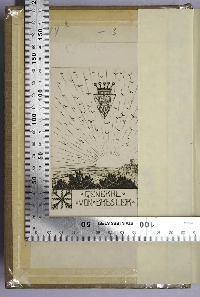 G 884-3a : Politische Geschichte des neuen deutschen Kaiserreiches. Bd. 3: Das Zeitalter Wilhelms II. (1890-1918) (1930);- (von Bresler, Günther), Etikett: Exlibris, Name; 'General von Bresler'. 