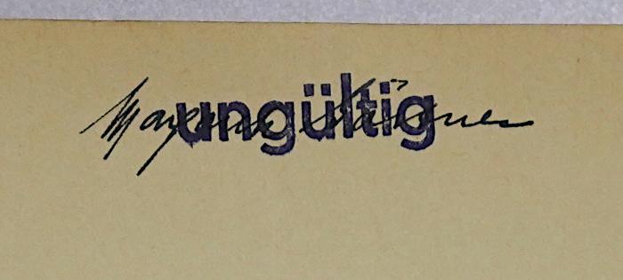 G 893 : Deutsch oder slawisch? (1928);-, Von Hand: Autogramm, Name; 'Ma[ga…] Gärtner'