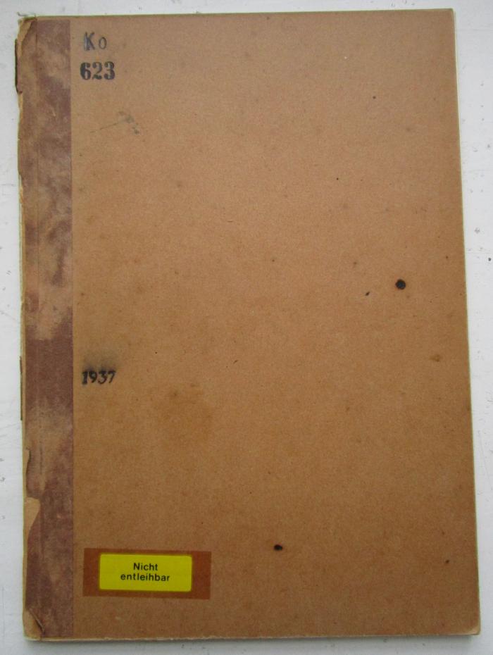 Ko 623: Über Ernährungsbehandlung chronischer Krankheiten (1937)