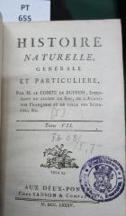  Histoire naturelle, générale et particuliere. Tome VII. (1785)