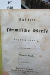  Schillers sämmtliche Werke in zwölf Bänden. Neunter Band. (1838)