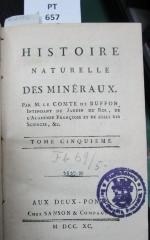  Histoire naturelle des minéraux. Tome cinquieme. (1740)