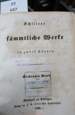  Schillers sämmtliche Werke in zwölf Bänden. Siebenter Band. (1838)