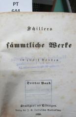  Schillers sämmtliche Werke in zwölf Bänden. Dritter Band. (1838)
