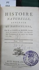  Histoire naturelle, générale et particuliere. Tome XII. (1786)