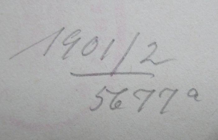  Eothen (1846);- (unbekannt), Von Hand: Nummer; '1901/2
5677 a'. 