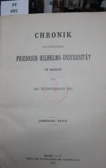  Chronik der königlichen Friedrich-Wilhelms-Universität zu Berlin für das Rechnungsjahr 1913. Jahrgang XXVII. (1914)