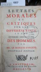  Lettres morales et critiques sur les différens états et les diverses occupations des hommes (1746)