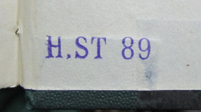  Eothen (1846);- (unbekannt), Stempel: Nummer; 'H.ST 89'.  (Prototyp)