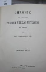  Chronik der königlichen Friedrich-Wilhelms-Universität zu Berlin für das Rechnungsjahr 1914. Jahrgang XXVIII. (1915)