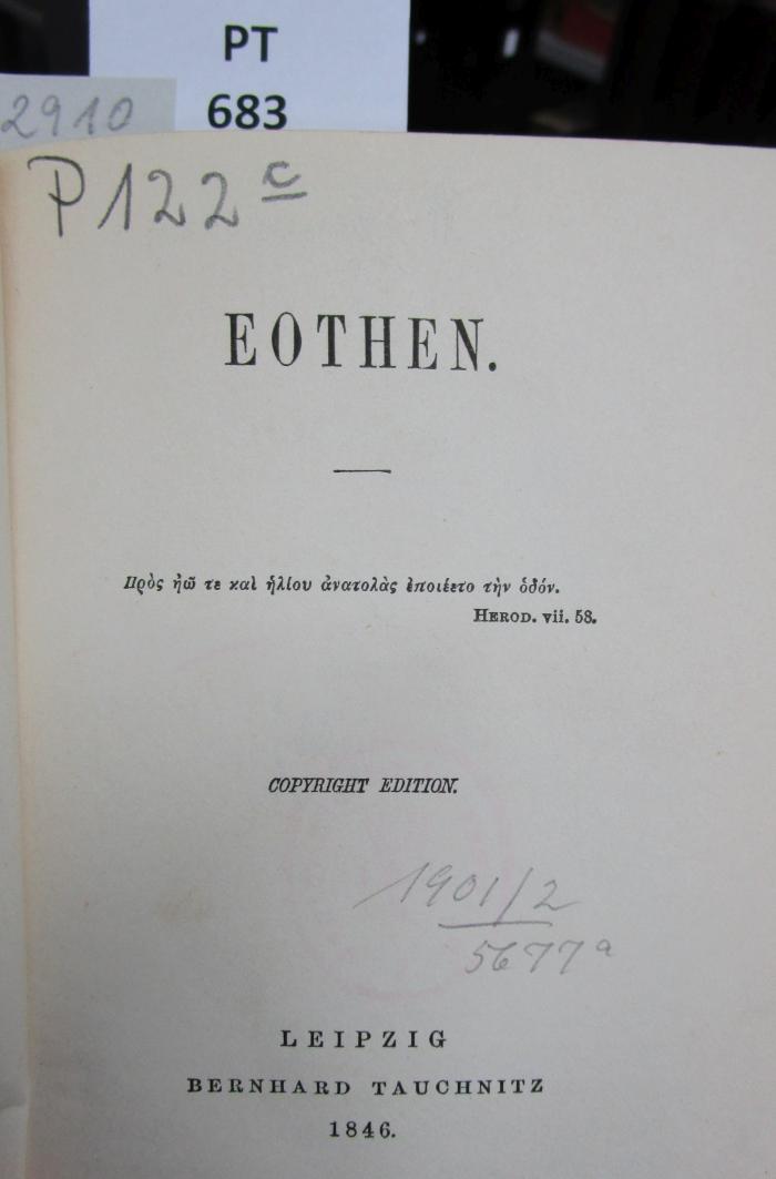 Eothen (1846)
