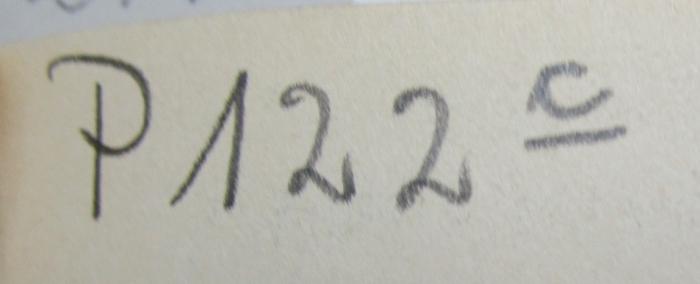  Eothen (1846);- (unbekannt), Von Hand: Signatur; 'P 122 c'. 