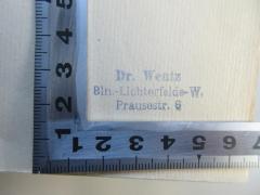 -, Stempel: Name, Ortsangabe; 'Dr. Wentz Bln.-Lichterfelde-W. Prausestr.6' (Prototyp)