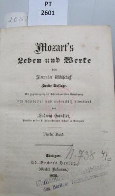  Mozart's Leben und Werke. Vierter Band. (1859)