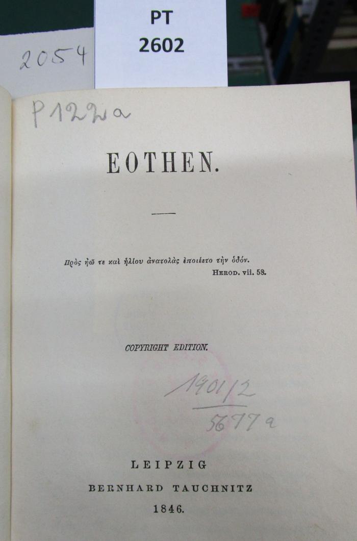  Eothen (1846)