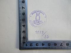 - (Stadtbücherei (Schöneberg, Berlin)), Stempel: Berufsangabe/Titel/Branche, Nummer; 'Stadtbücherei Berlin-Schöneberg 1119/32'. 