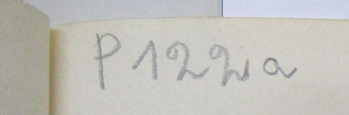  Eothen (1846);- (unbekannt), Von Hand: Nummer, Signatur; 'P122a'. 