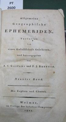  Allgemeine Geographische Ephemeriden. Neunter Band. (1802)