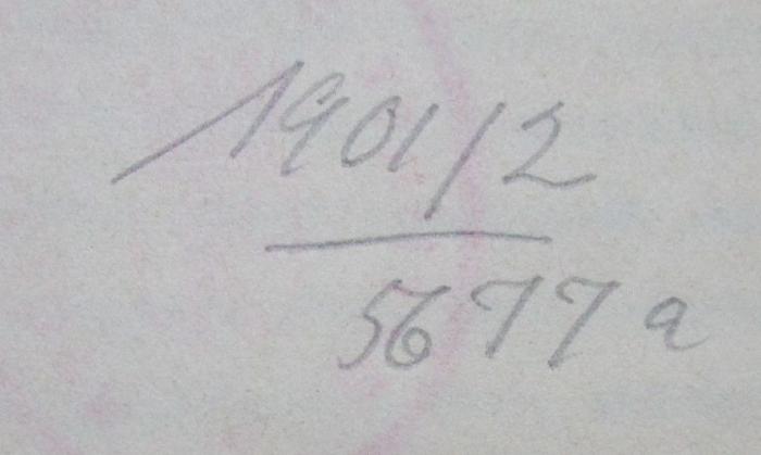  Eothen (1846);- (unbekannt), Von Hand: Nummer; '1901/2
5677a'. 
