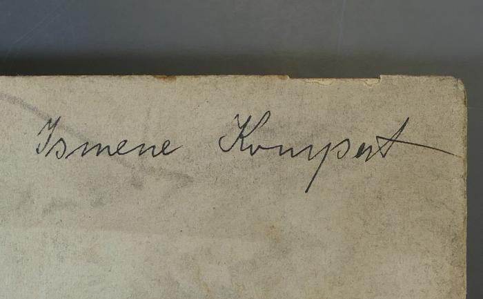 - (Kompert, Ismene), Von Hand: Exlibris, Name; 'Ismene Kompert'. 