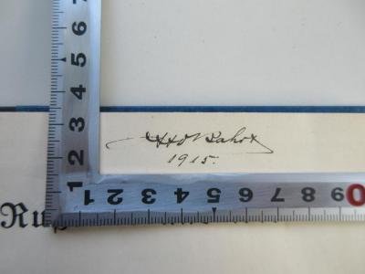 - (Bahrt, Otto), Von Hand: Name, Datum; 'Otto Bahrt 1915.'. 