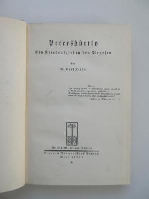 Pc 4301 (ausgesondert) : Petershüttly : ein Friedensziel in den Vogesen  (1918)