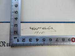 - (Bahrt, Otto), Von Hand: Name, Datum; 'Otto Bahrt 1915.'. 