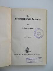 Pc 4677 (ausgesondert) : Der kleineuropäische Gedanke (1918)