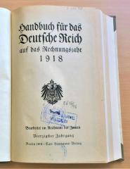 F 110.40 : Handbuch für das Deutsche Reich : auf das Jahr ... - 40.1918. - (1918) / hrsg. vom Reichs- und Preußischen Ministerium des Innern. - Berlin : Heymanns, (1918) (1918)