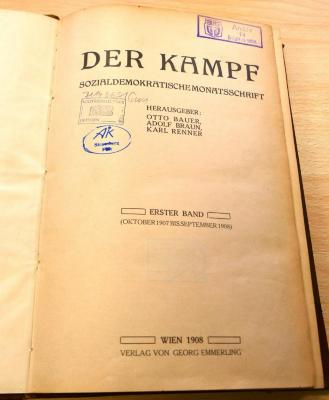 71 14 0651 : Der Kampf : sozialdemokratische Monatsschrift. – Wien : Emmerling, 1908. – Jg. 1. (1907/08), H. 1-12. – 576 Seiten (1907/08)