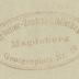 - (Arbeiter-Zentral-Bibliothek Magdeburg), Stempel: Exlibris; 'Arbeiter-Zentral-Bibliothek Magdeburg Georgenplatz Nr. 10'. 