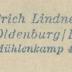 - (Lindner, Erich), Stempel: Exlibris; 'Erich Lindner 244 Oldenburg/Holst. Mühlenkamp 41'. 